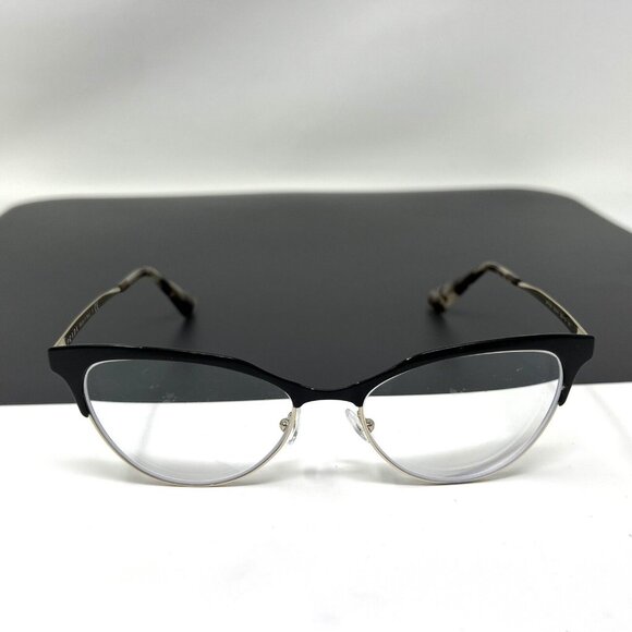 Prada Eyeglasses Frames VPR 55S QE3-1O1 Black Gold Cat Eye Full Rim 52-16-140 - Picture 2 of 10